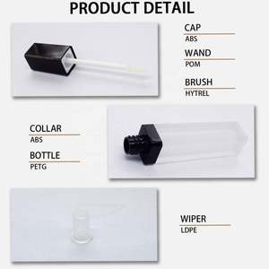 Tubes vides pour gloss à lèvres de 10 ml, contenants, logo personnalisé, tube de gloss à lèvres écologique de 8 ml, tube carré pour rouge à lèvres liquide - Product Image 3