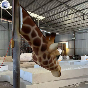 Escultura de Pared de Cabeza de Jirafa Realista de Tamaño Natural, Estatua de Animal de Resina de Fibra de Vidrio para Zoológico, Parque Safari - Product Image 6