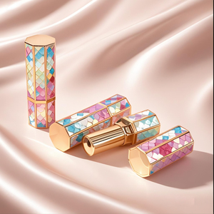 Tube Lipstik Kosong Plastik Premium Bentuk Oktagonal Warna-warni Custom Grosir, Dapat Diputar, 3ml 6ml 10ml 12ml - Product Image 1