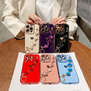 For Iphone 14 Pro Max Phone Individual Ladies Mobile Phone Case With Chain Lanyard