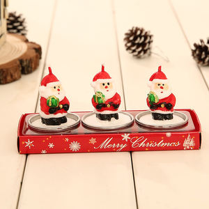 Bougie de Noël avec Père Noël, Bougie parfumée en forme de maison et de bonhomme de neige pour Noël, mariage, fête, décoration lumineuse - Product Image 6