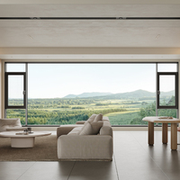 Ventanas Abatibles Modernas de Aluminio con Doble Acristalamiento Aislante y Vidrio Templado para Hoteles y Villas