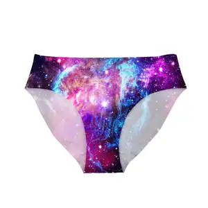 Culotte imprimée représentant la galaxie, sous-vêtement Sexy et décontracté, et respirant, sans couture pour femmes, Lingerie