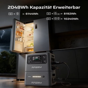 Aferiy P280 2800W 2048Wh LiFePO4 พาวเวอร์แบงค์ พลังงานแสงอาทิตย์ สำหรับใช้งานกลางแจ้งและฉุกเฉิน พร้อมแผงโซลาร์แบบยืดหยุ่น - Product Image 3
