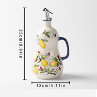 Meilleure vente transfrontalière : Pot à condiments créatif en céramique en forme de gourde, mécanisme d'ouverture et de fermeture automatique, peint à la main