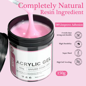 Gel de construction pour ongles en polygel de 150 ml, marque privée, <span class=keywords><strong>extension</strong></span> rapide, vernis blanc, rose, transparent, <span class=keywords><strong>semi</strong></span>-<span class=keywords><strong>permanent</strong></span>, gel UV pour salon - Product Image 2
