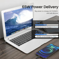 Adaptateur d'alimentation GAN USB C, 65W, haute puissance, avec câble 100W, kit pour apple macbook, ordinateur portable, adaptateur