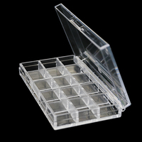 BECOL Haute Qualité Transparent Clair 15 Puits En Plastique Peinture Boîte De Rangement Palette Avec Couvercle Vide Aquarelle Palette Boîte