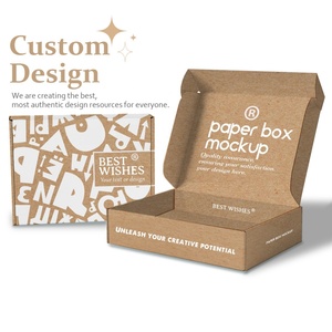 Boîte à chaussures pliable en carton ondulé kraft, personnalisée avec logo de marque célèbre, en promotion - Product Image 1