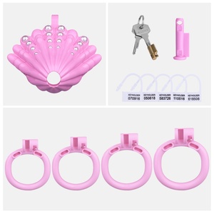 BDSM Pearl Shell Chastity Cage ABS Resin Chastity <b>Belt</b> <b>Elastic</b> Strap Urehtral Penis Lock Adult Sex Toy for Men - Product Image 6