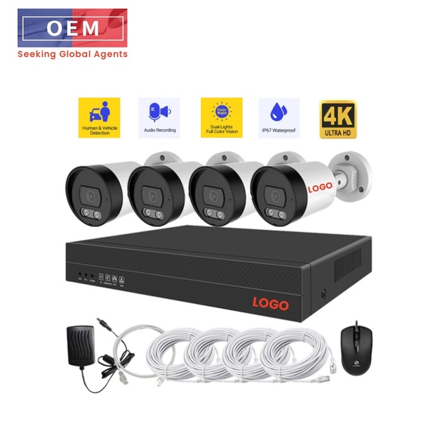 Home 2mp 4mp 5mp 8mp 4k Ip Cctv Camera Alarm System 4ch 8ch Video Camera Ip Poe Security System