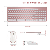 Penjualan Terbaik onAmazon komputer ergonomis merah muda nirkabel keyboard dan mouse