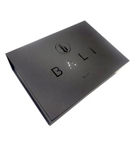 Boîte cadeau rigide en carton noir mat avec fermeture magnétique, logo personnalisé, emballage en papier pliable avec couvercle pour emballage cadeau