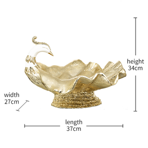 Moderna Statua di Pavone in Resina Dorata di Lusso con Vassoio <span class=keywords><strong>per</strong></span> Frutta Secca, Ornamento da Tavolo <span class=keywords><strong>per</strong></span> Decorazione <span class=keywords><strong>Casa</strong></span> - Product Image 1