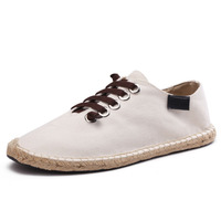Espadrilles en toile pour hommes, respirantes, imprimées, à semelle plate en caoutchouc, bout rond, pour le printemps et l'été, chaussures décontractées en gros