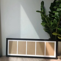Marcos de fotos de Collage de madera negra con 5 aberturas Mostrar múltiples cinco fotos de 4 por 6 o 8 por 22 sin alfombrilla para decoración del hogar