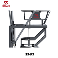 Machine de tir de basket-ball en métal durable Siboasi K3 avec rebond automatique pour l'entraînement en plein air
