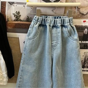Girls Jeans Harem Pants Solid Color Cotton Kids Spring Autumn Wear Blue Jean Style Childrens Pants - Product Image 5
