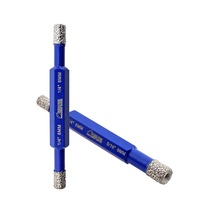 Foret diamanté à double queue de 6-6/6-8 mm brasé sous vide pour perçage à sec, outil de découpe pour carrelage, brique, bloc et maçonnerie