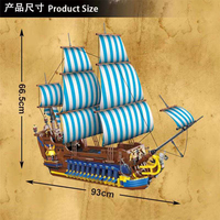 Mork 031011 3265PCS Bateau pirate à voile bleue Adventure Paddle, blocs de construction, modèle d'assemblage de briques à vendre