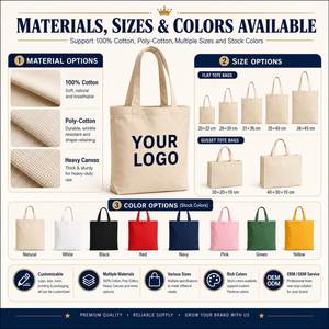 Wholesale Eco Canvas Tote Custom Branding Cotton Shopper <b>Reusable</b> <b>Shopping</b> <b>Bag</b> Promotional Carry <b>Bag</b> for Retail Trade Shows - Product Image 4