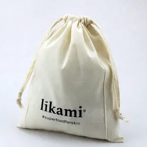 Natural Muslin Gift Pouch Organic Drawstring Cotton Bags
