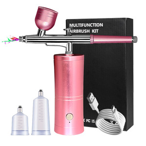 Kit aérographe portable rechargeable 7,0 cc à alimentation par gravité, alimenté par USB, pour nail art, peinture de modèles, mini-pompe à vitesse réglable - Product Image 1
