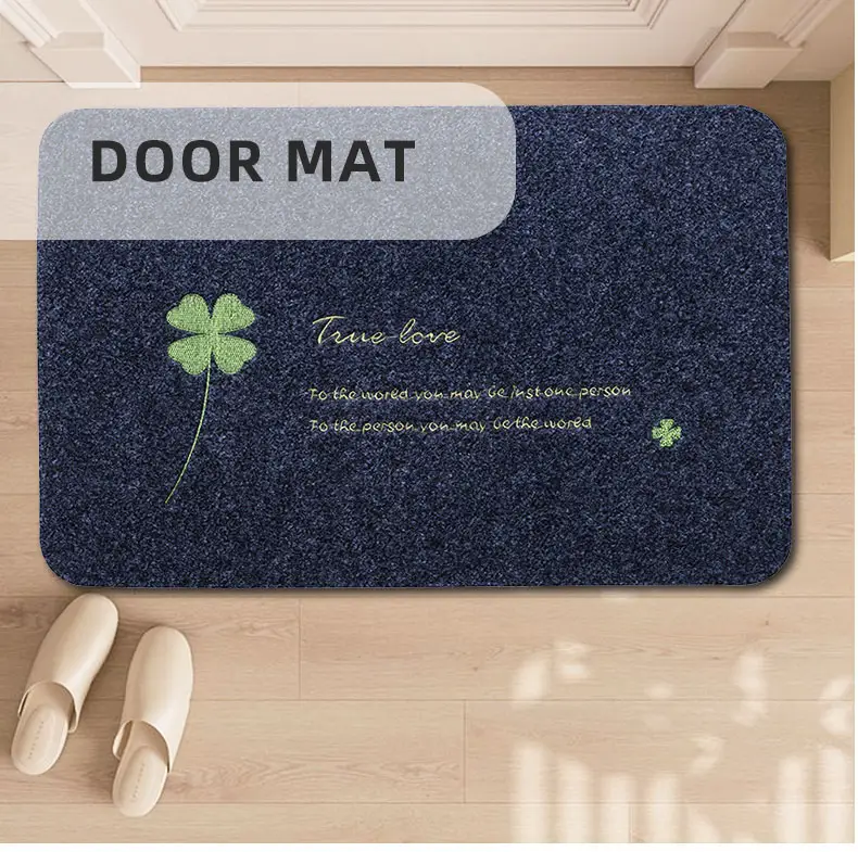 Paillassons de sol avec logo de conception d'accueil moderne en velours personnalisé antidérapant pour entrée tapis de sol en caoutchouc tapis tapis intérieur porte personnalisée M