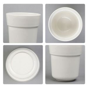 Wholesale 310ml Large Capacity Ice <b>Plain</b> White Ceramic Hotel Latte Cup Coffee Tumbler <b>Mug</b> - Product Image 3