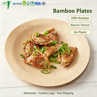 Assiettes rondes jetables en bambou écologiques, résistantes à l'eau et sans BPA, idéales pour les mariages et événements (vente en gros)