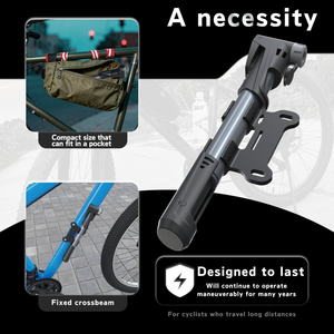 Mini pompe BOMB P300 - 80-130 PSI - Pression - Matériau PA écologique - Étanche - Léger - Conception durable - Jauge pour la montagne/la route - Product Image 2