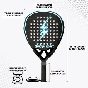 <span class=keywords><strong>Raquette</strong></span> de <span class=keywords><strong>padel</strong></span> Qingyu Sport en fibre de carbone diamant de haute qualité, design personnalisé, abordable, fabriquée en Chine, pour la confiance en soi au tennis - Product Image 6