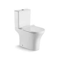 Équipement de toilette moderne en céramique avec siphon en P et siphon en S, WC deux pièces avec bidet intégré au sol