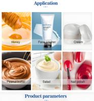 Machine de remplissage pneumatique de pâtes avec trémie en acier inoxydable, volume réglable, commande à pédale, haute précision pour flacons et sachets de boissons