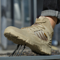 Bottes de travail occidentales pour hommes 8853-4, chaussures de sécurité mi-montantes, imperméables, en microfibre, avec embout en acier, antidérapantes, pour la chasse en automne