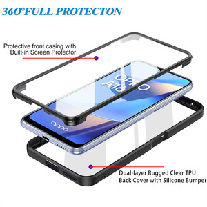 Custodia Protettiva 360° per <span class=keywords><strong>OPPO</strong></span> A52 A72 A92 <span class=keywords><strong>A74</strong></span> A93 A54 A94 5G <span class=keywords><strong>4G</strong></span> Realme8 C21, <span class=keywords><strong>Cover</strong></span> Morbida Trasparente con Protezione Frontale e Antiurto Posteriore - Product Image 3