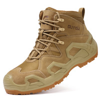 Chaussures de sécurité tactiques montantes en daim, respirantes et durables, avec embout en acier, idéales pour le travail et les activités de plein air