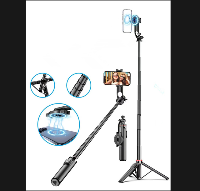 Wholesale Magnetic Selfie Stick Tripod with Remote 1300mm Phone Tripod Compatible with MagSafe