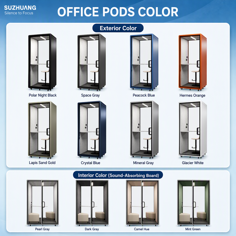 Modular Changing Booths L Size Movable Soundproof Office Pod, 2-4 Person Modular Acoustic ...