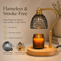 Lampe chauffe-bougie électrique sans flamme, diffuseur d'aromathérapie avec minuterie, température réglable pour la décoration de la maison et de la chambre