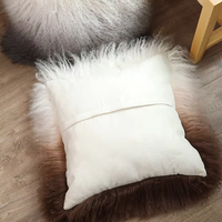 Coussin décoratif en laine tibétaine longue et bouclée, écologique, couleur ombrée, pour canapé et salon