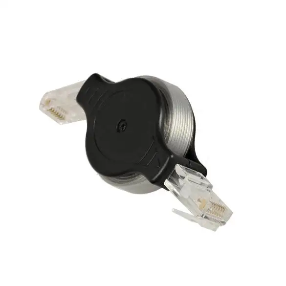 Cabos de rede com cabeça de cristal dupla, cabo de viagem para rede, conector Rj45 de 1,5m, cabo de extensão Rj45 retrátil portátil