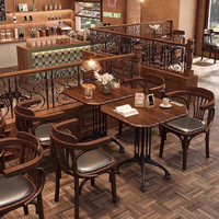 Vintage Bugholz-Cafétisch Massivholz Kaffeehaus-Tisch-Stuhl-Set Retro Bistro Restaurant Esstisch Stühle für Café Bar