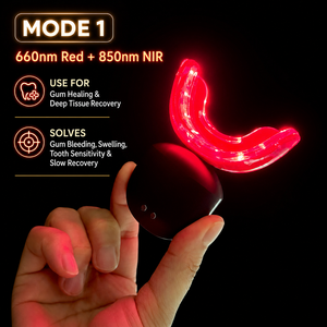 Appareil de luminothérapie buccale LED 3 couleurs PBM, rouge 660nm, NIR 850nm, <span class=keywords><strong>violet</strong></span> 410nm, 32 LED, soin des gencives, hygiène buccale, élimination des taches, OEM - Product Image 2