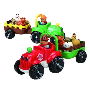 Çocuk diy montajlı plastik çiftlik traktörü oyuncaklar sürtünme çiftçi kamyon oyuncaklar HN888494