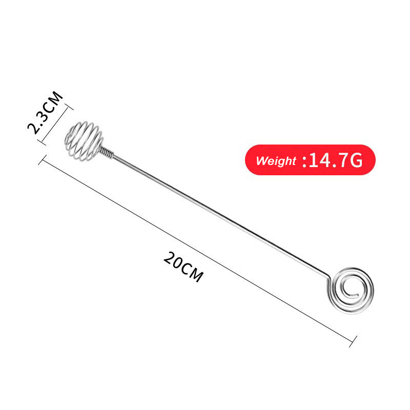 Food Grade Stainless Steel Honey Dipper With Unique Spiral Design Honey Spoon Stick