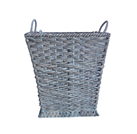 Grand panier de rangement vintage en bambou tressé à la main, écologique, avec poignées, pour le rangement domestique et les solutions de lavage