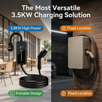 Nouveau chargeur EV portable GBT 3,5 kW 16 A avec affichage NEMA 5-15P, réglable 8 A/16 A, minuterie 12 h, câble de charge EVSE