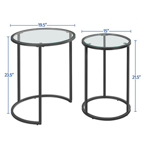 Custom-made round <b>glass</b> coffee <b>table</b> for living room, light luxury style, small apartment, creative sofa <b>side</b> <b>table</b> set. - Product Image 3