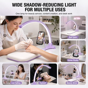 <span class=keywords><strong>Lampe</strong></span> de table UV <span class=keywords><strong>LED</strong></span> demi-lune 3 en 1 avec support de téléphone et bras, <span class=keywords><strong>lampe</strong></span> à ongles professionnelle 48W, sécheuse de vernis gel rechargeable <span class=keywords><strong>sans</strong></span> <span class=keywords><strong>fil</strong></span> - Product Image 6